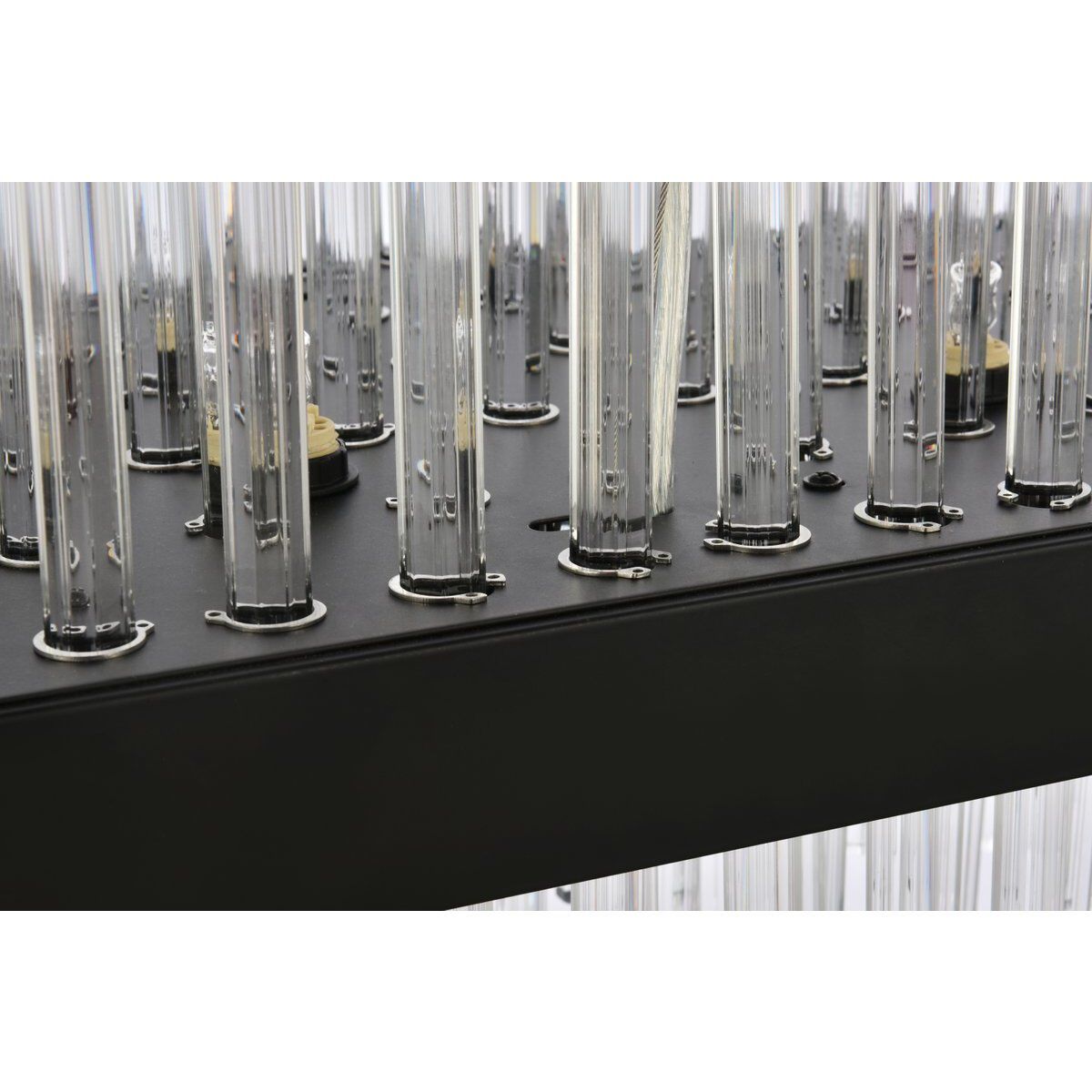 Dallas 24 Light 42 inch Black Linear Chandelier Ceiling Light