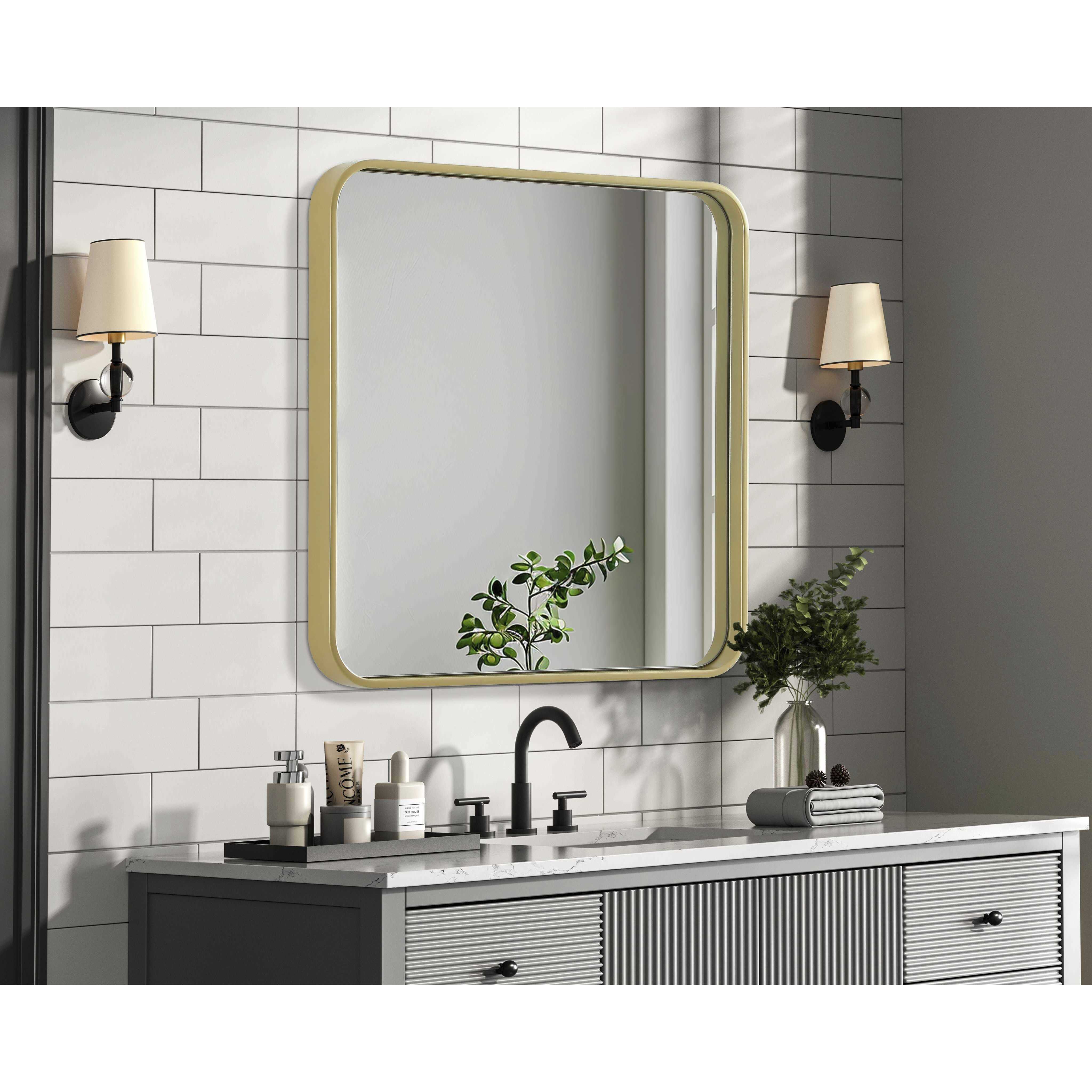 Remy 24 X 24 inch Brass Mirror