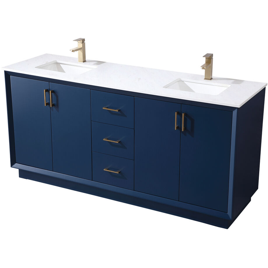 Hayes 72 X 22 X 35 inch Blue Vanity Sink Set