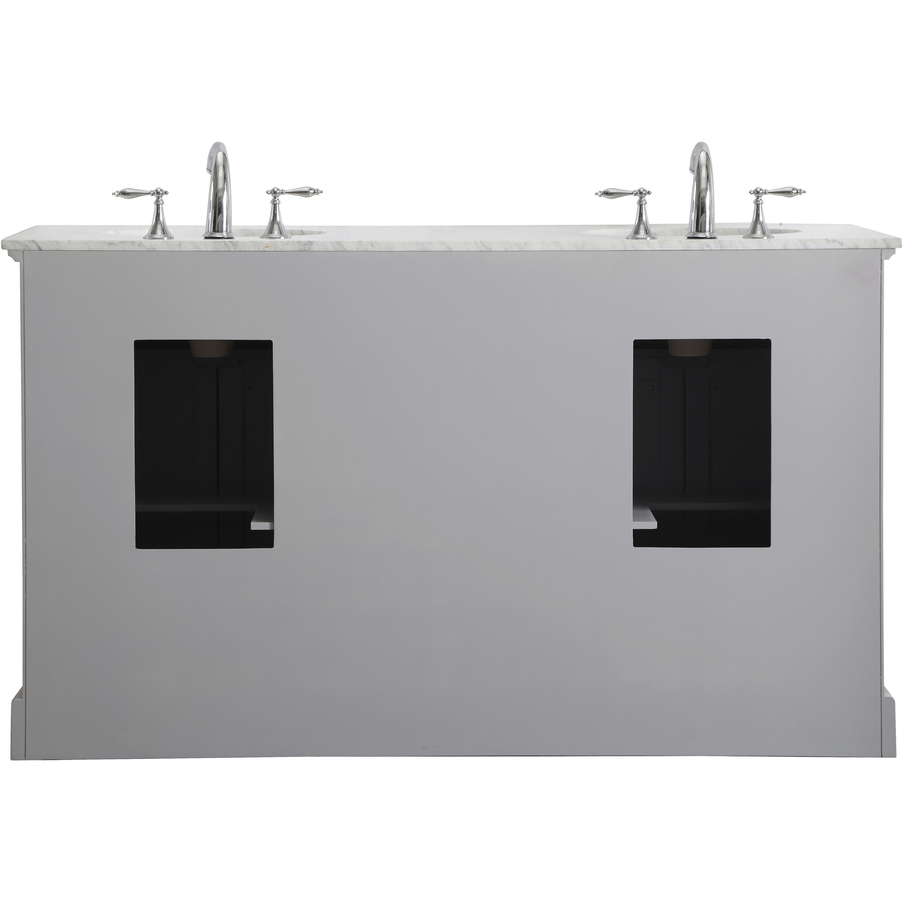 Americana 60 X 35 inch Light Grey with Carrara White Marble Vanity Set in Gray