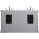 Americana 60 X 35 inch Light Grey with Carrara White Marble Vanity Set in Gray