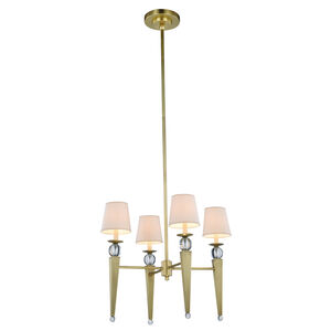 Olympia 4 Light 26 inch Burnished Brass Pendant Ceiling Light, Urban Classic