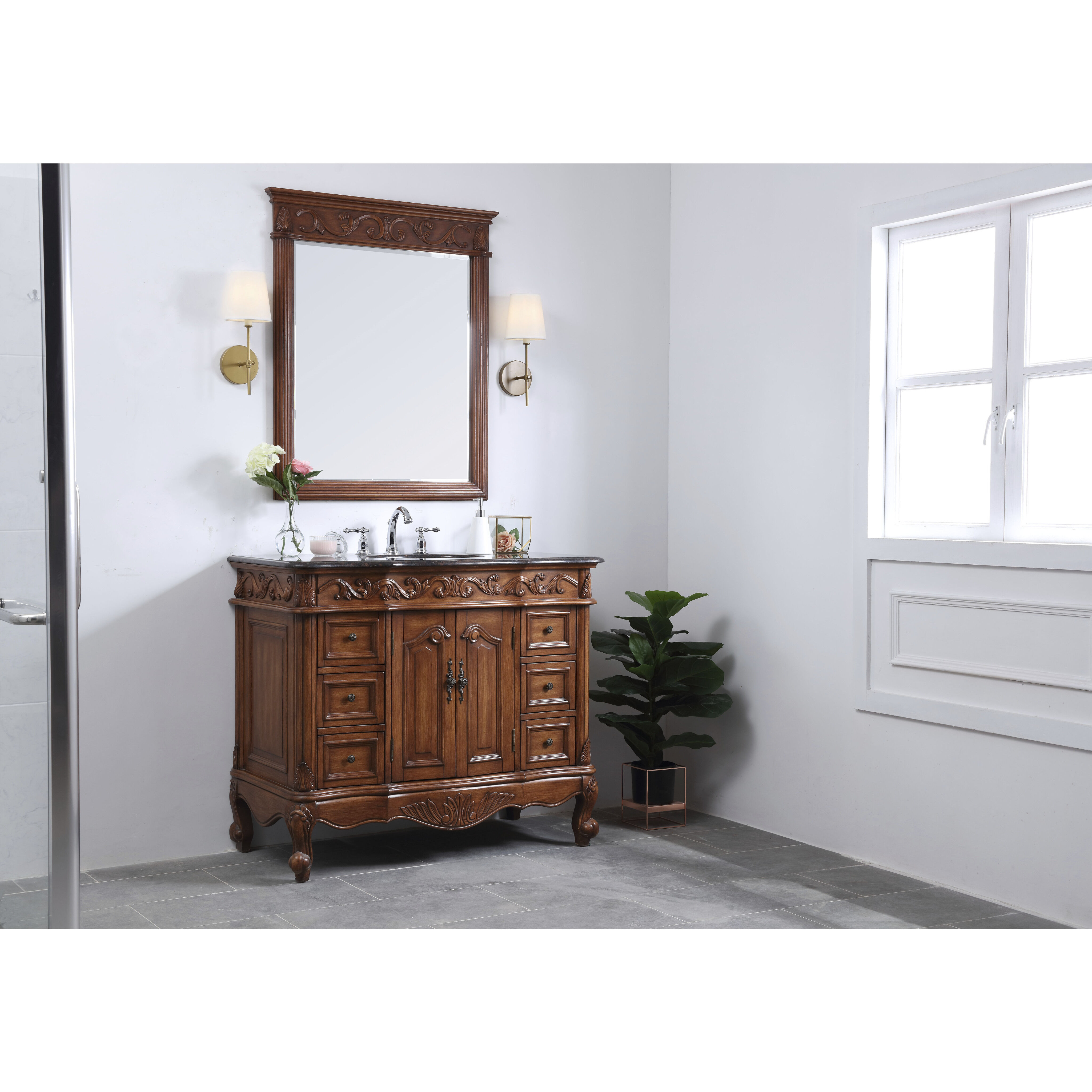 Oakland 84 X 22 X 72 inch Teak Vanity Sink Set