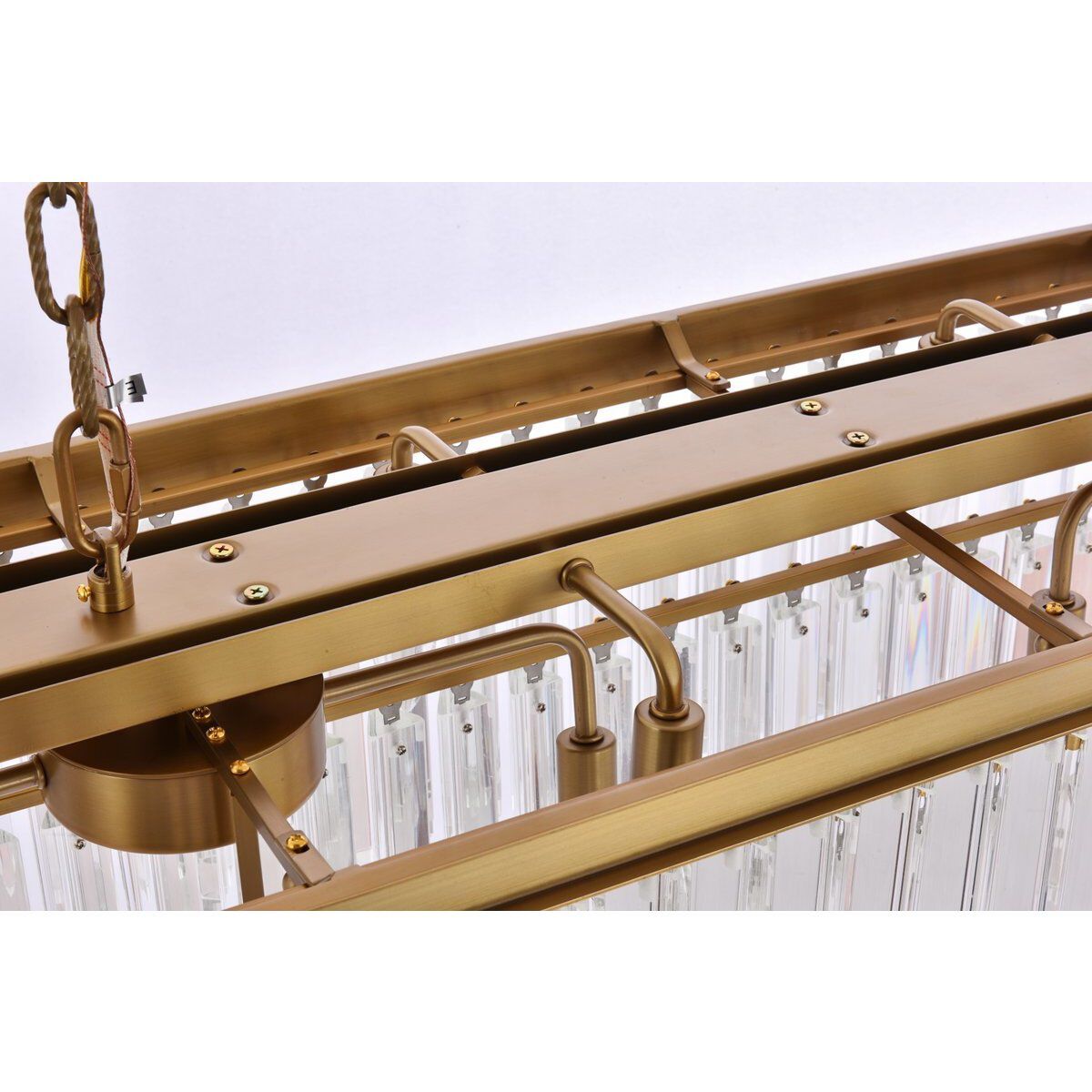 Sydney 12 Light 50 inch Satin Gold Linear Chandelier Ceiling Light in Clear