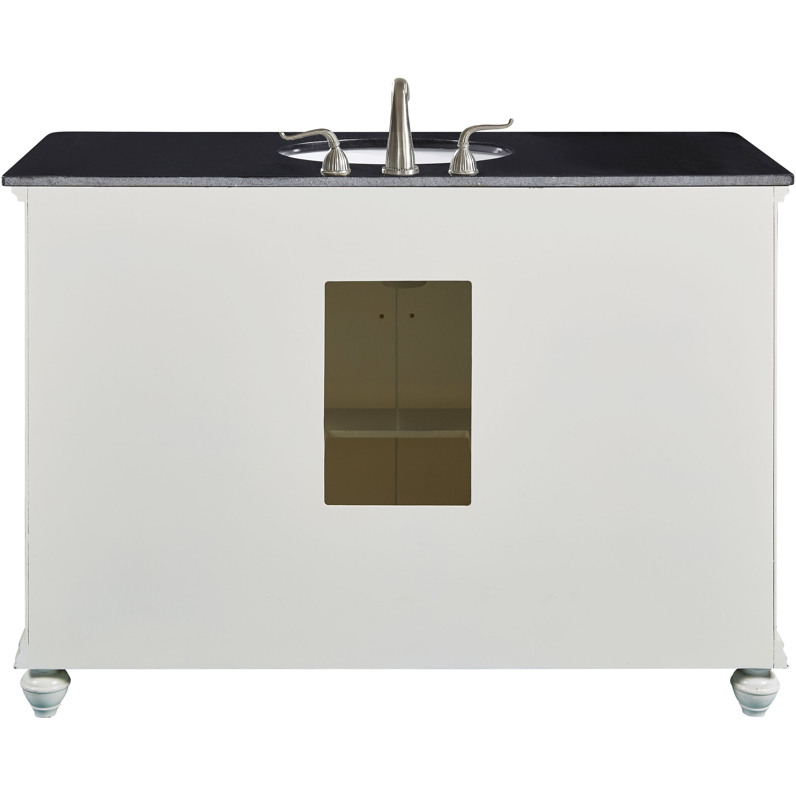 Otto 48 X 35 inch Antique White with Black Granite Vanity Set 