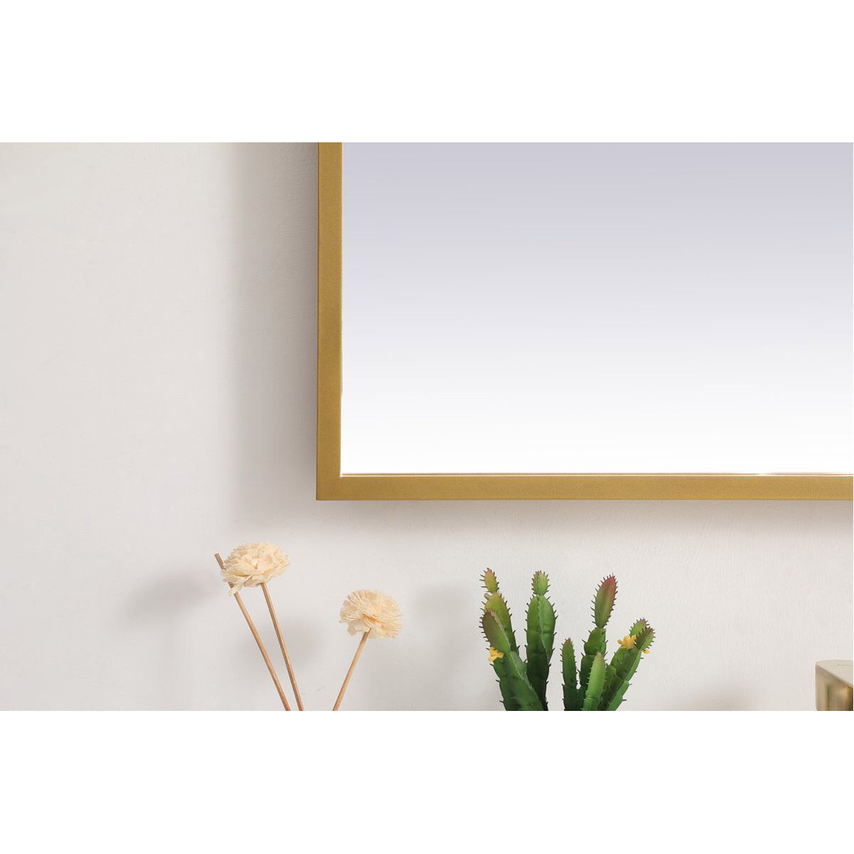 Pier 36 X 24 inch Brass LED Mirror