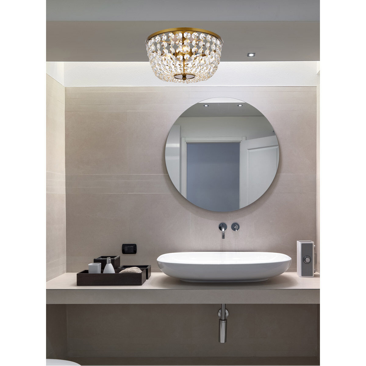 Cora 3 Light 13 inch Brass Flush Mount Ceiling Light