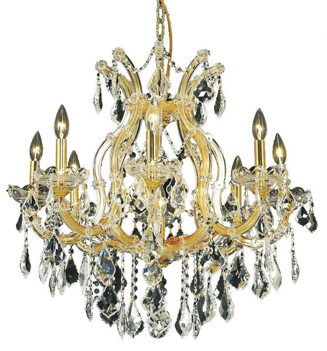 Maria Theresa 9 Light 26 inch Gold Dining Chandelier Ceiling Light in Clear, Royal Cut