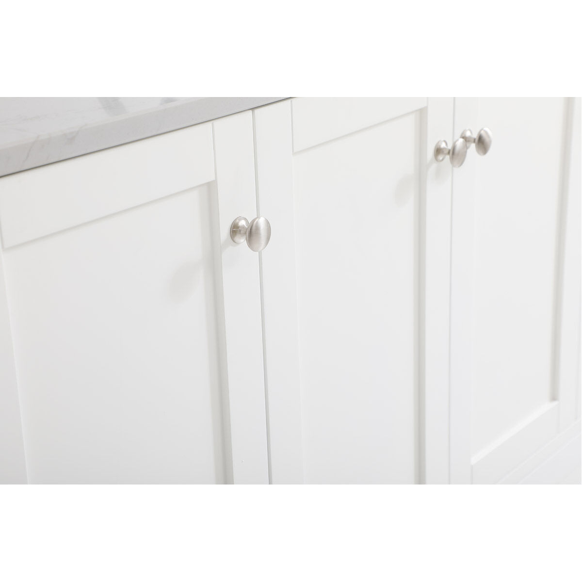 Sommerville 48 X 22 X 34 inch White and Brushed Nickel with Calacatta Quartz Vanity Sink Set