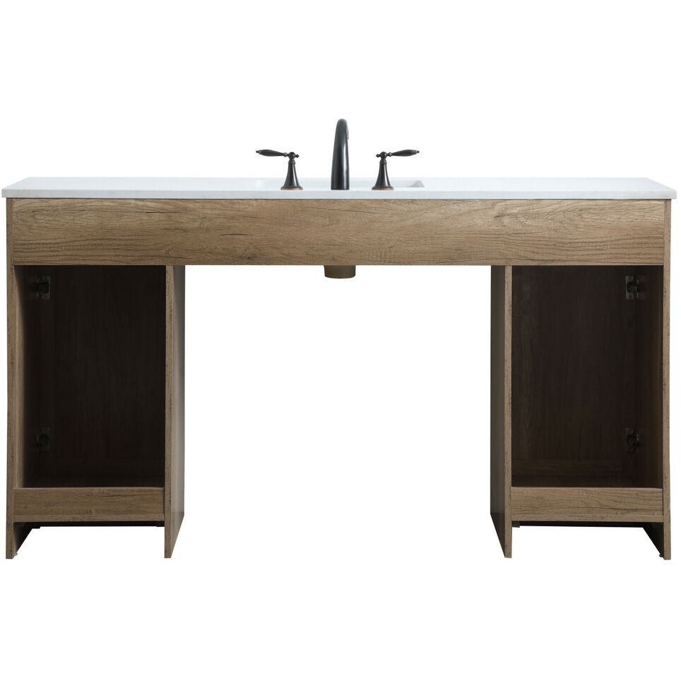 Cooper 60 X 19 X 34 inch Natural Oak Vanity Sink Set