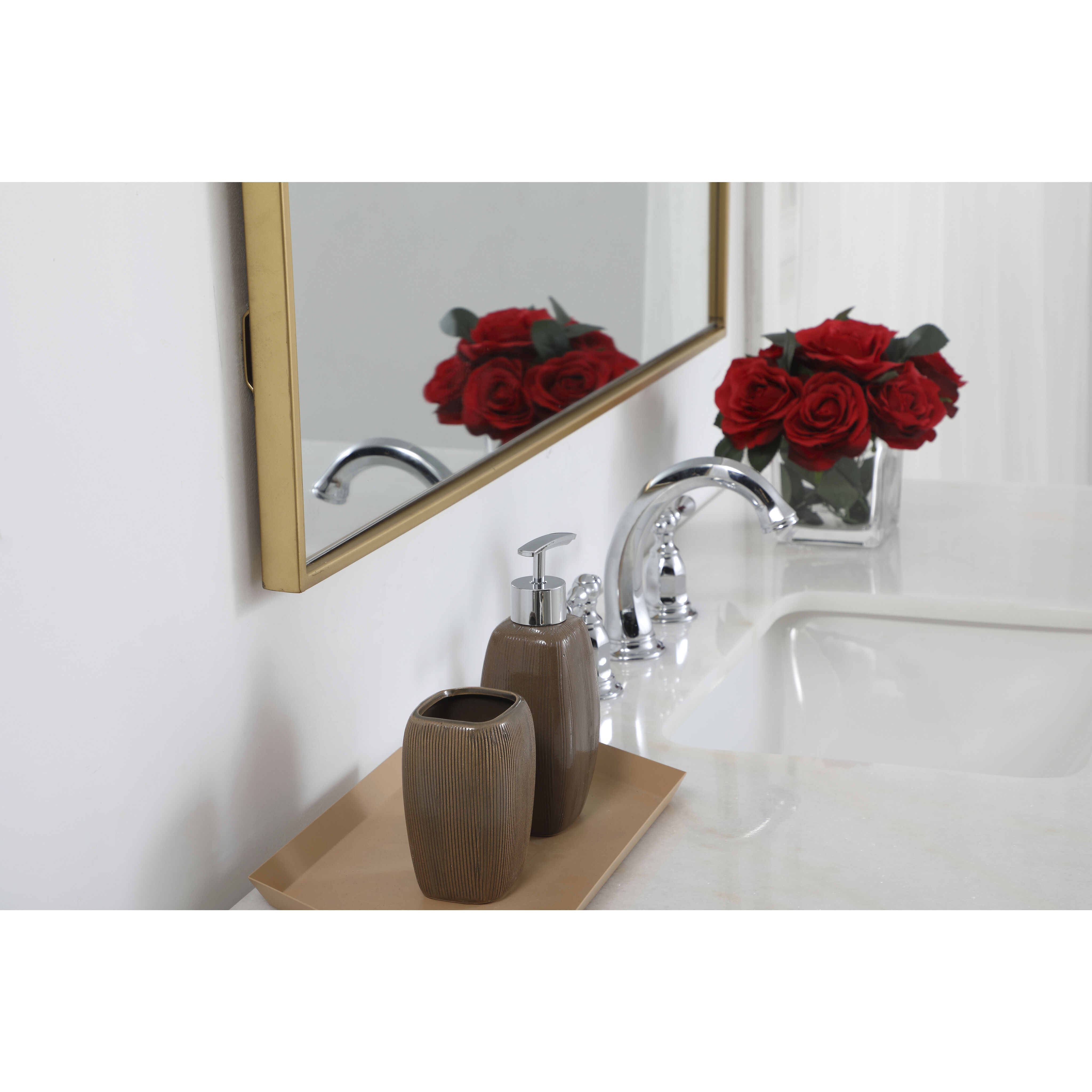 Monet 48 X 36 inch Brass Wall Mirror