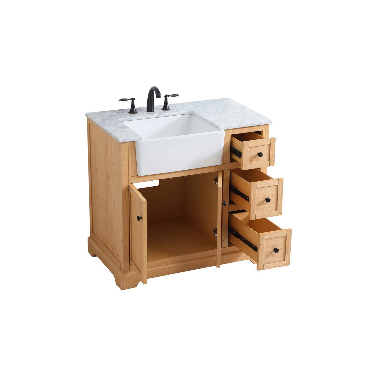 Franklin 36 X 22 X 35 inch Natural Wood Bathroom Vanity Cabinet