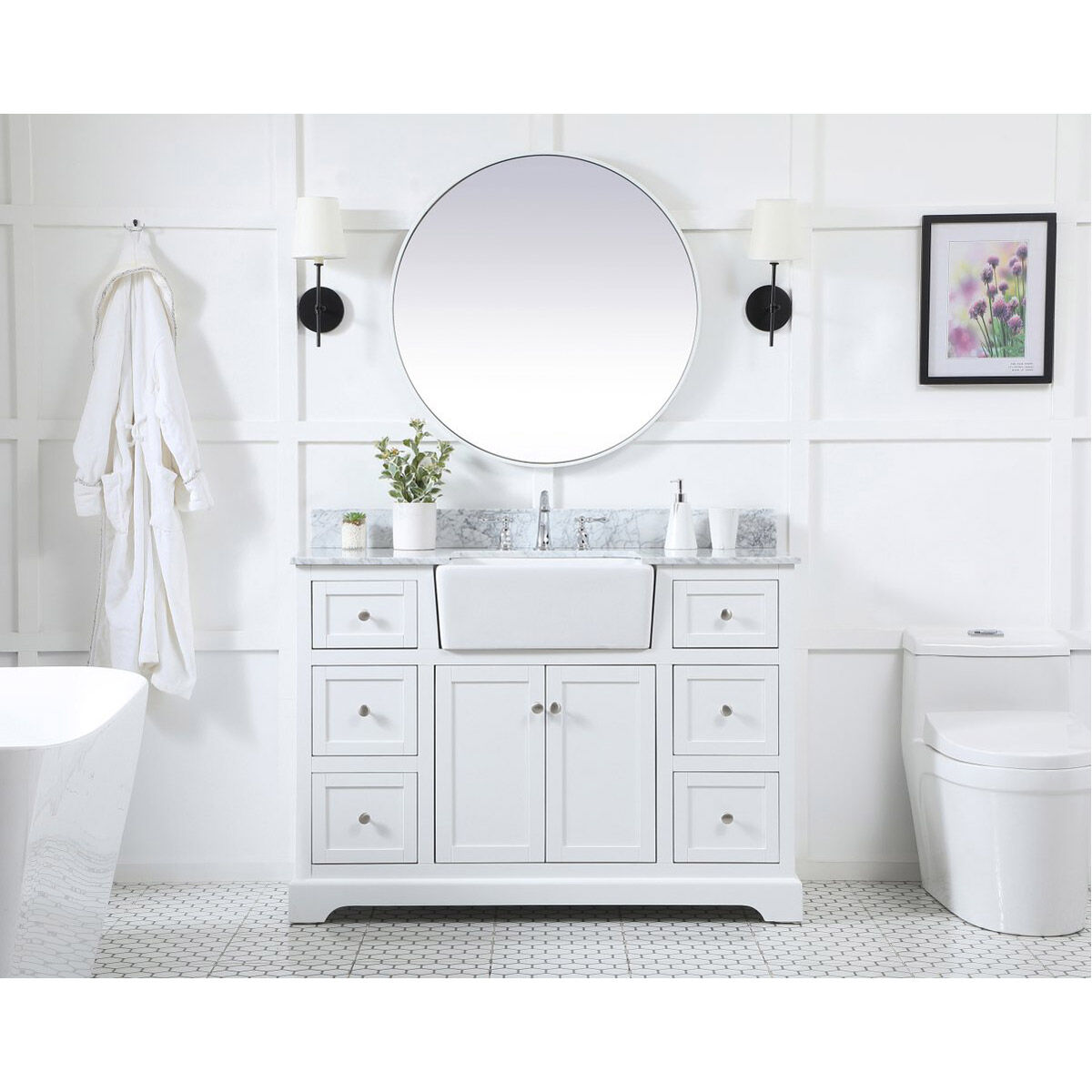Franklin 48 X 22 X 35 inch White Bathroom Vanity Cabinet