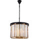 Sydney 6 Light 20 inch Matte Black Pendant Ceiling Light in Golden Teak, Urban Classic