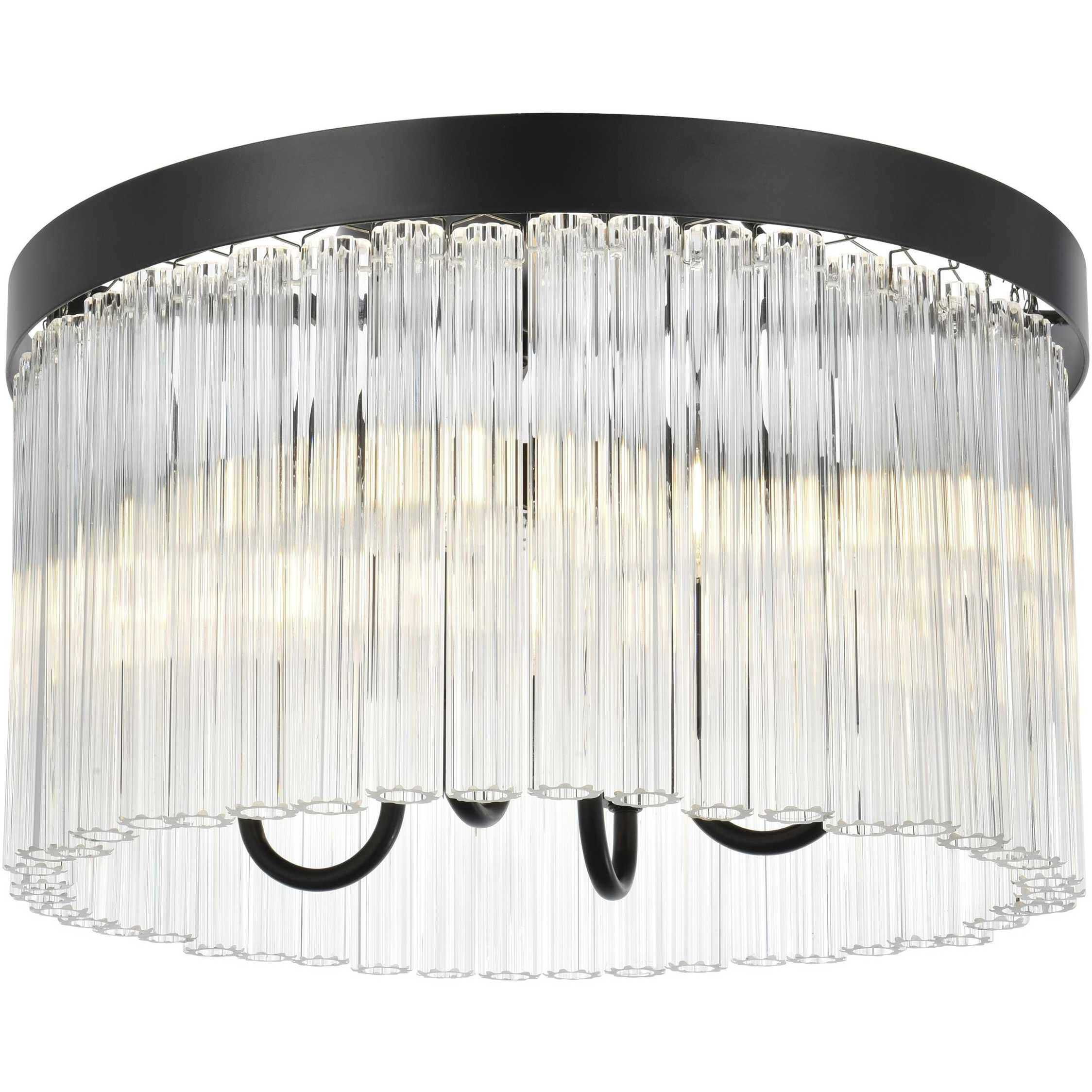 Harlow 4 Light 16 inch Black Flush Mount Ceiling Light