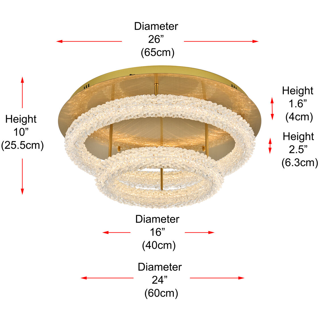 Bowen 2 Light 26 inch Satin Gold Flush Mount Ceiling Light