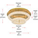 Bowen 2 Light 26 inch Satin Gold Flush Mount Ceiling Light