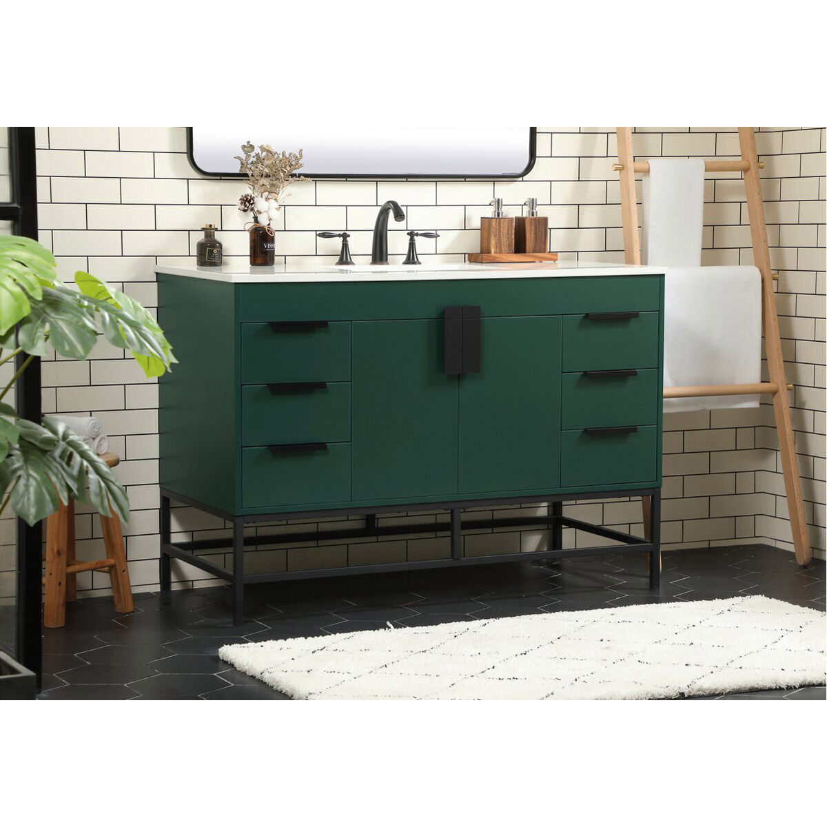 Eugene 48 X 22 X 33.5 inch Green Vanity Sink Set in Not Included