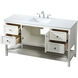 Theo 60 X 22 X 34 inch White Vanity Sink Set