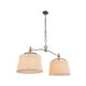 Cara 2 Light 48 inch Vintage Nickel Pendant Ceiling Light, Urban Classic