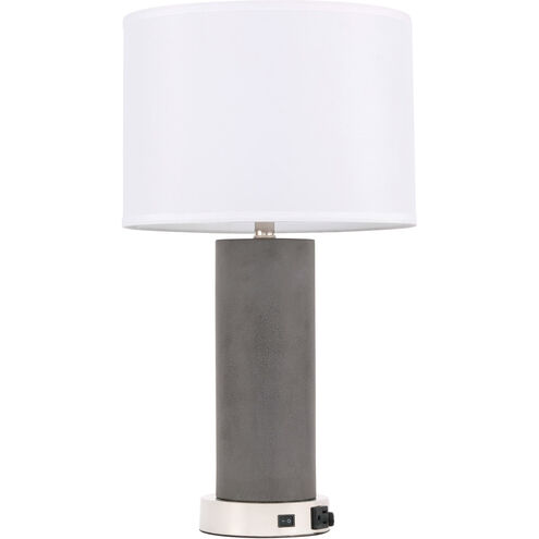 Chronicle 25 inch 40 watt Polished Nickel and Grey Table Lamp Portable Light