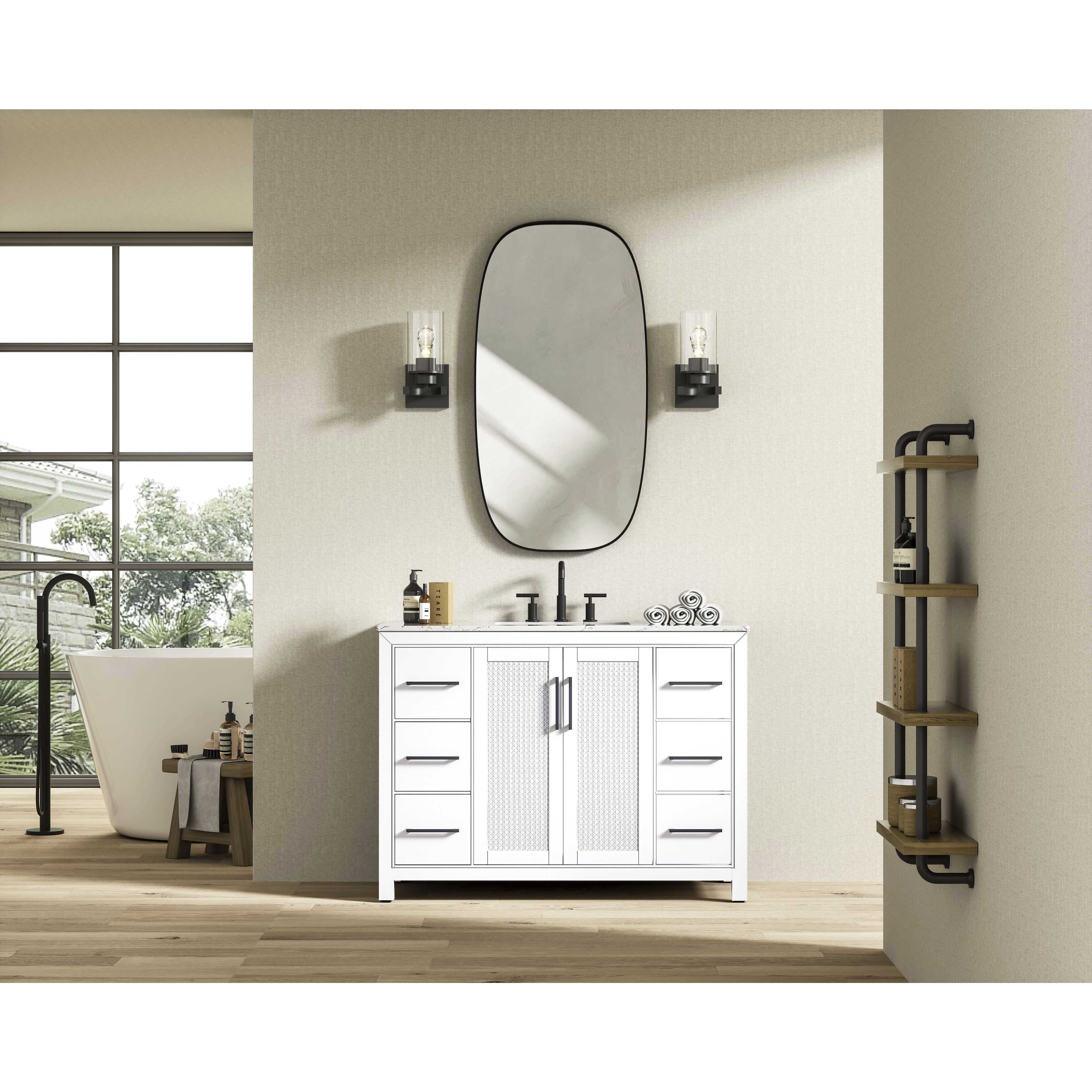 Alina 48 X 34 inch White Bathroom Vanity Cabinet