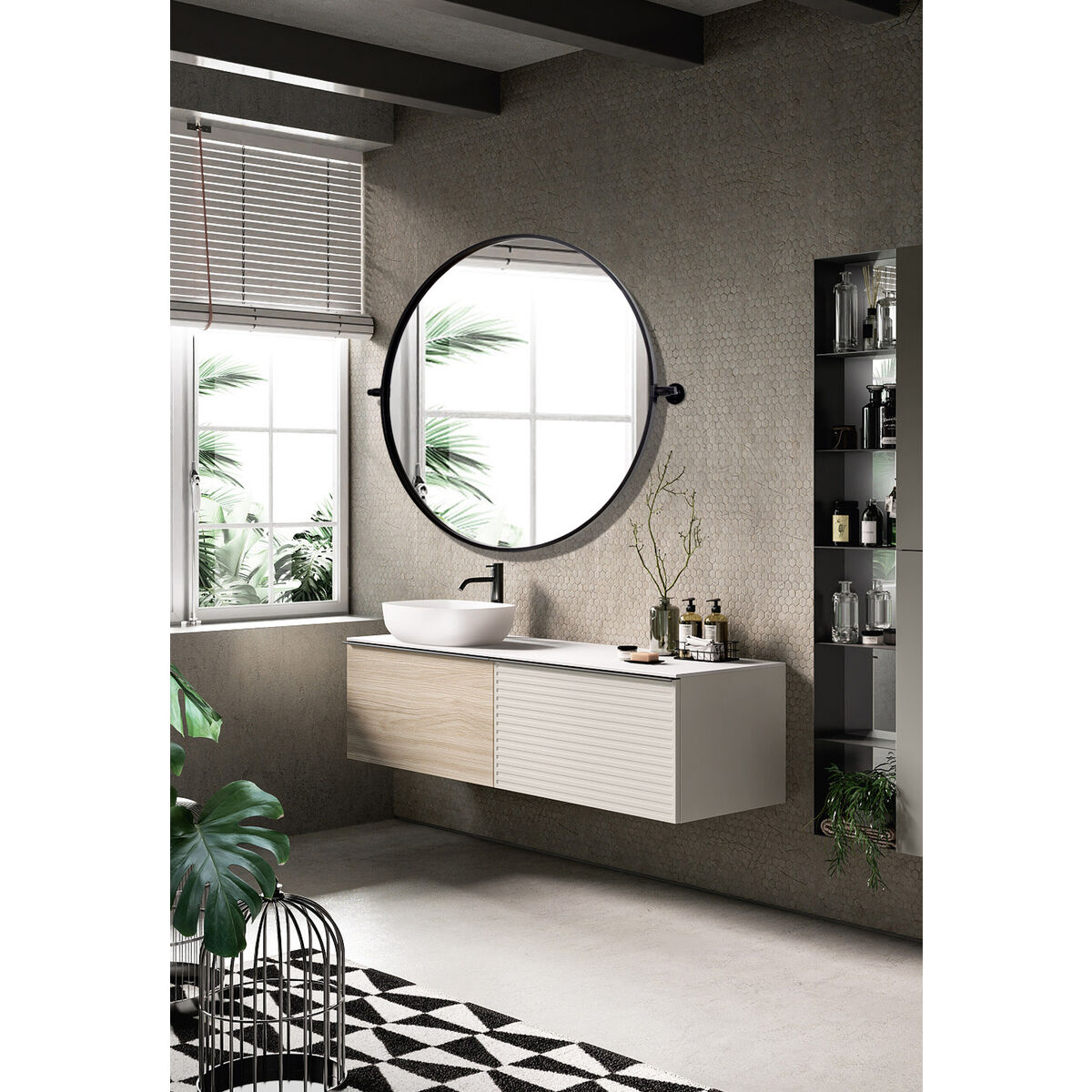 Everly 30 X 30 inch Black Mirror