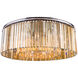 Sydney 10 Light 44 inch Polished Nickel Flush Mount Ceiling Light in Golden Teak, Urban Classic