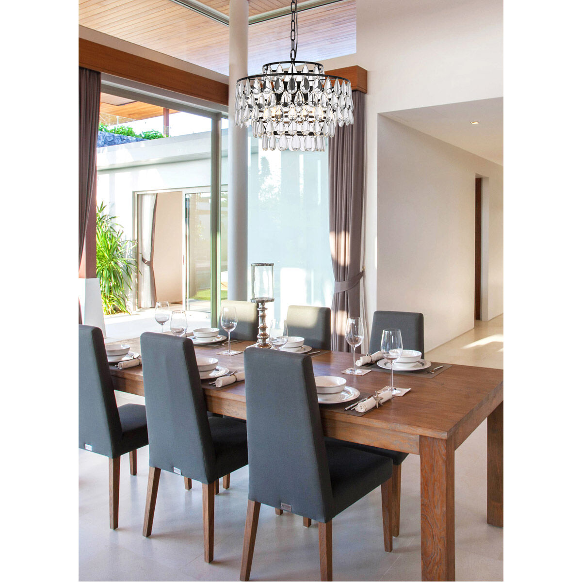 Mila 5 Light 18 inch Black Pendant Ceiling Light