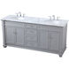 Wesley 72 X 22 X 35 inch Grey Vanity Sink Set