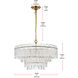 Emilia 6 Light 21 inch Satin Gold Pendant Ceiling Light