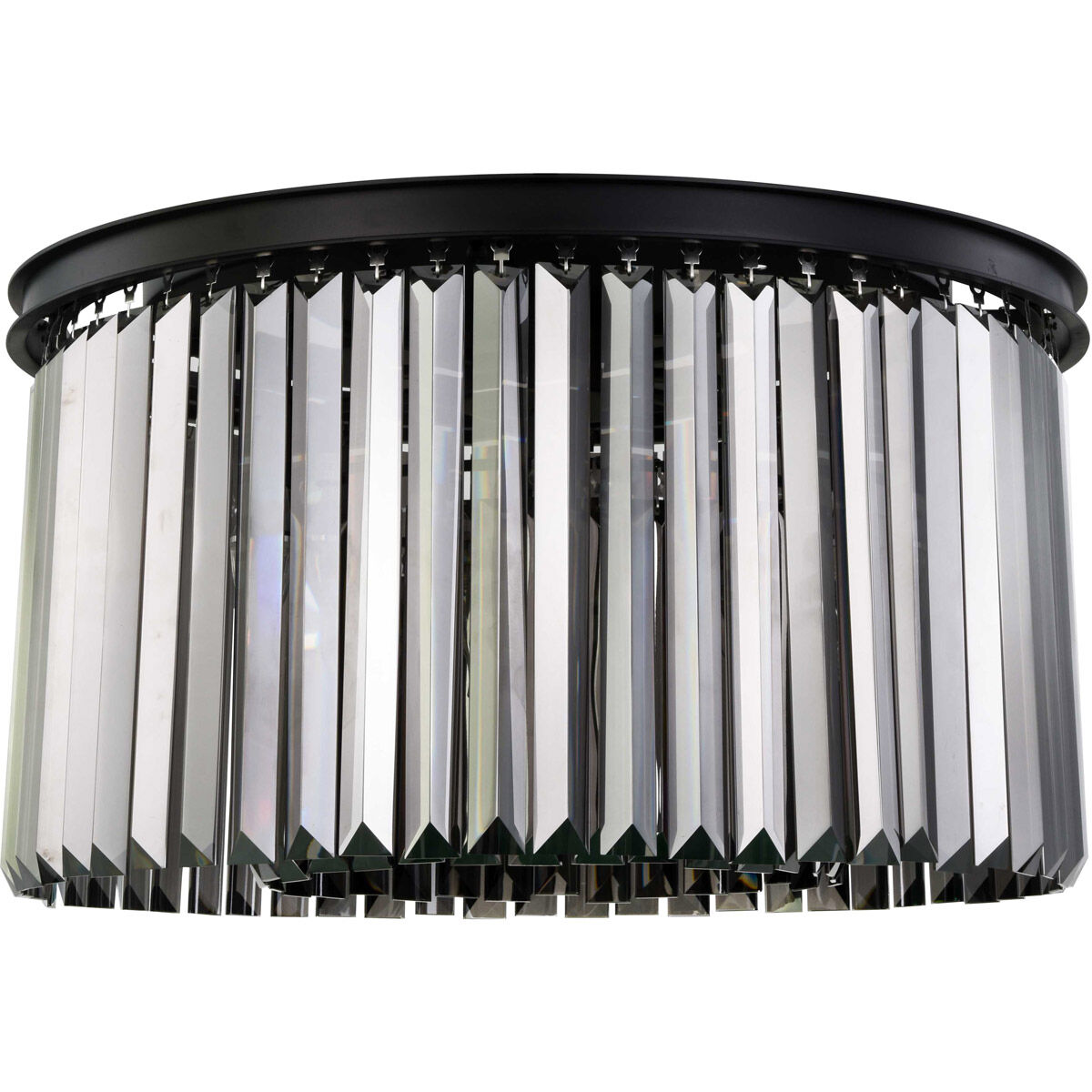 Sydney 8 Light 26 inch Matte Black Flush Mount Ceiling Light in Silver Shade, Urban Classic