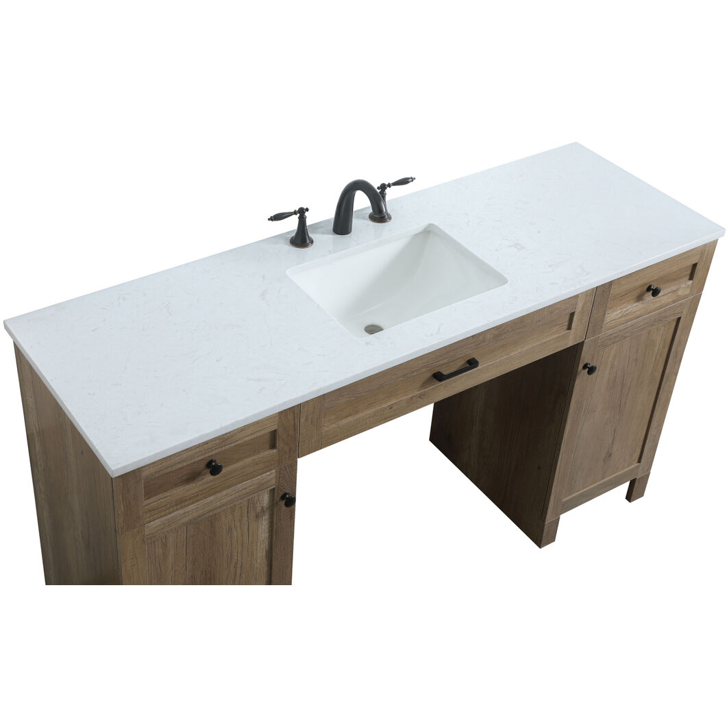Cooper 60 X 19 X 34 inch Natural Oak Vanity Sink Set