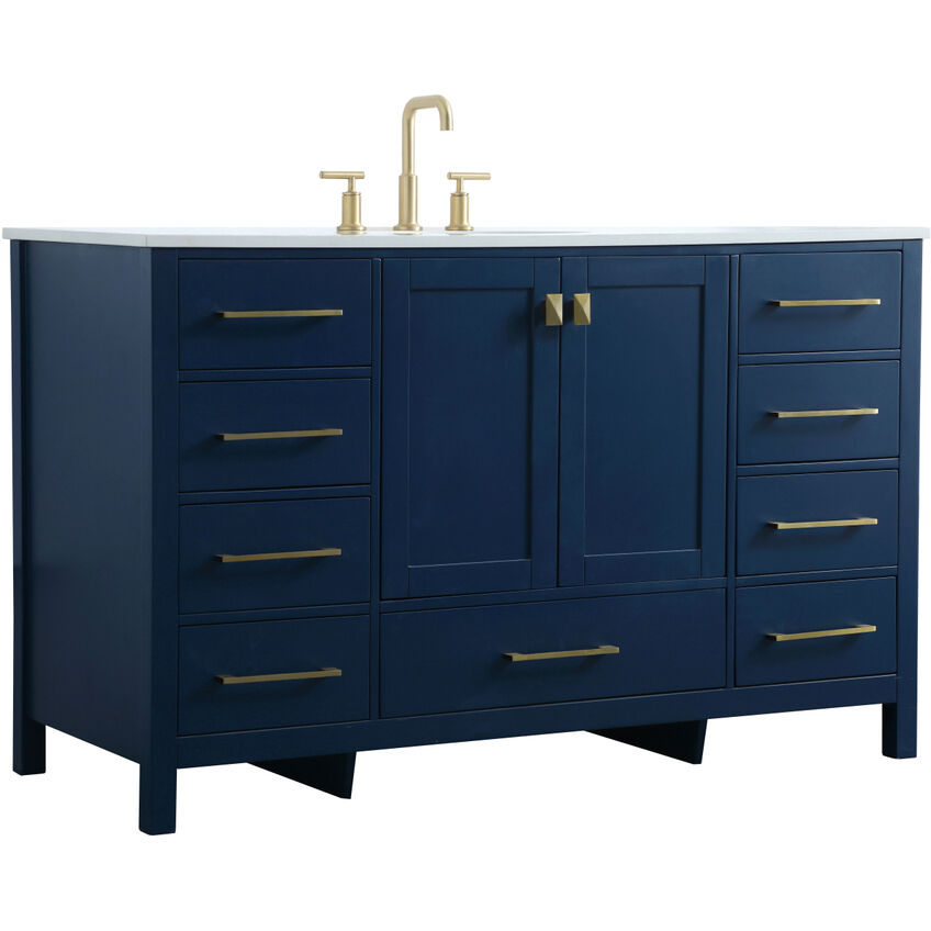 Irene 54 X 22 X 34 inch Blue Vanity Sink Set