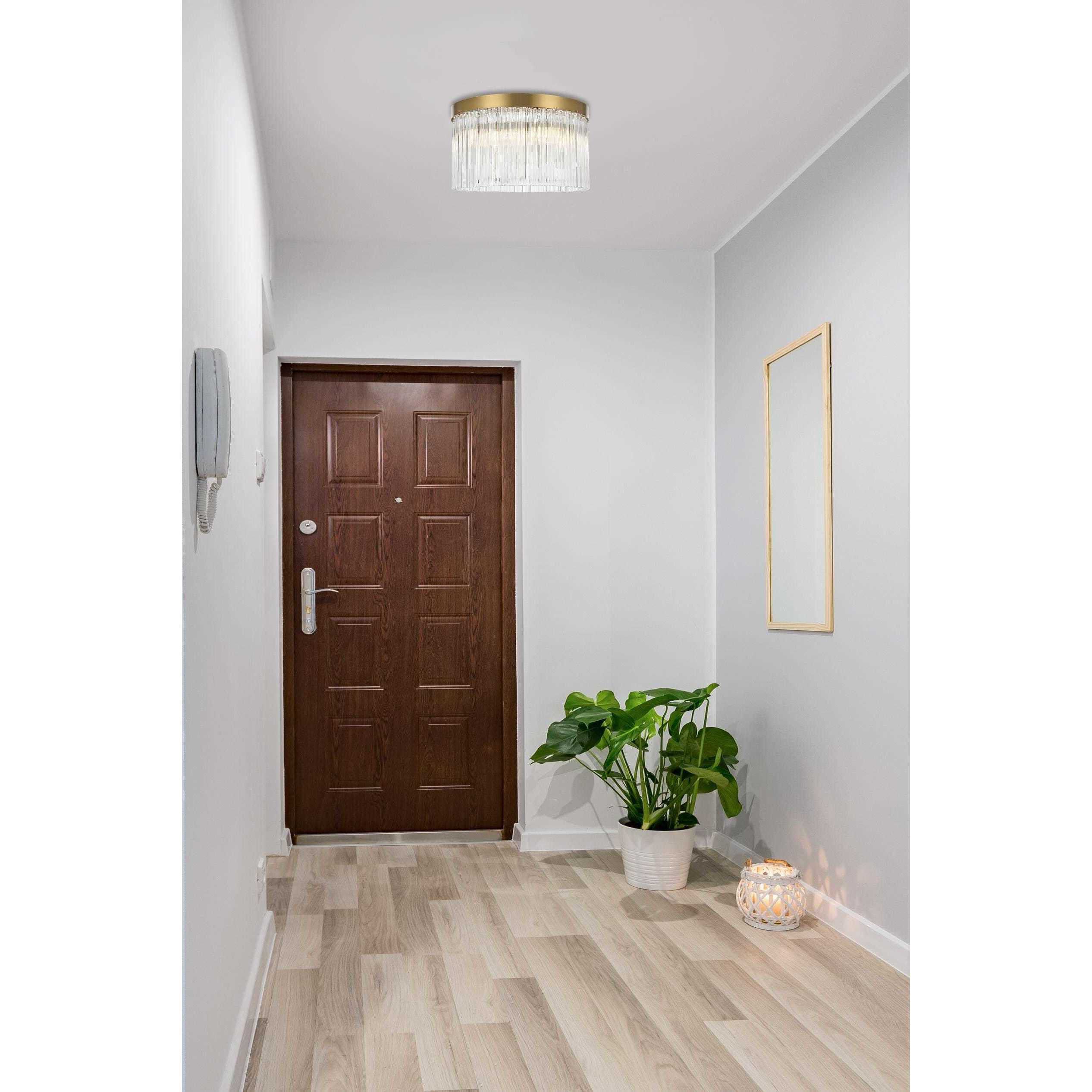 Harlow 4 Light 16 inch Satin Gold Flush Mount Ceiling Light