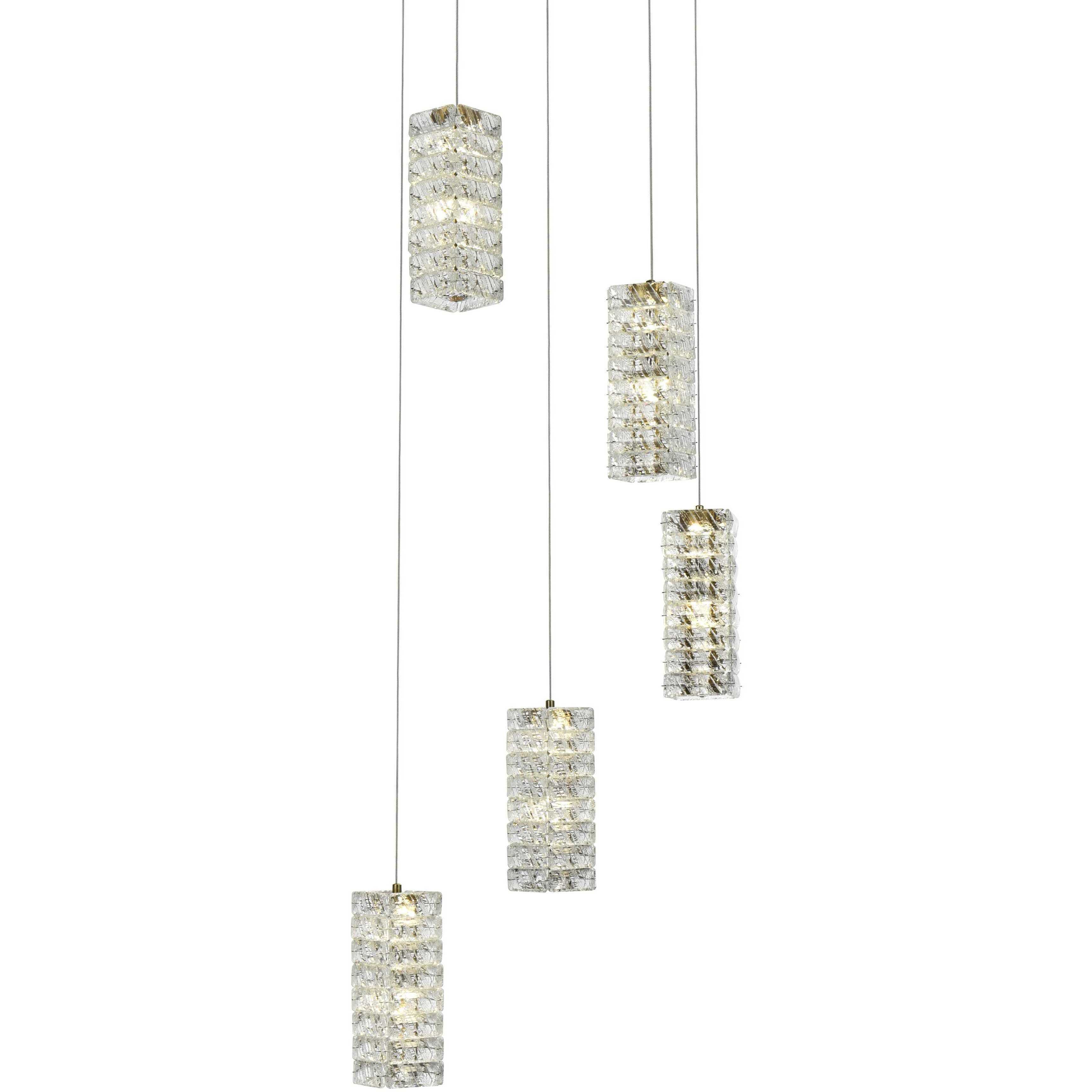 Aston 5 Light 20 inch Satin Gold Pendant Ceiling Light