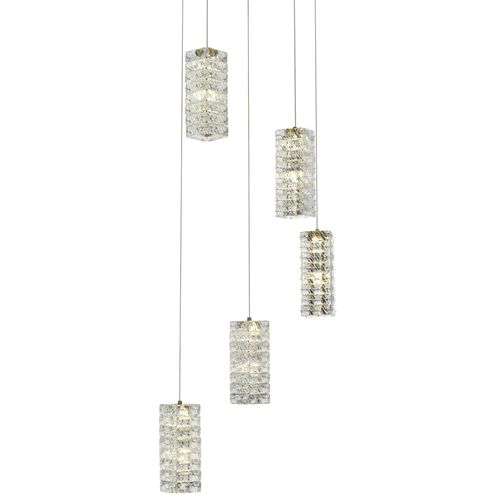 Aston 5 Light 20 inch Satin Gold Pendant Ceiling Light