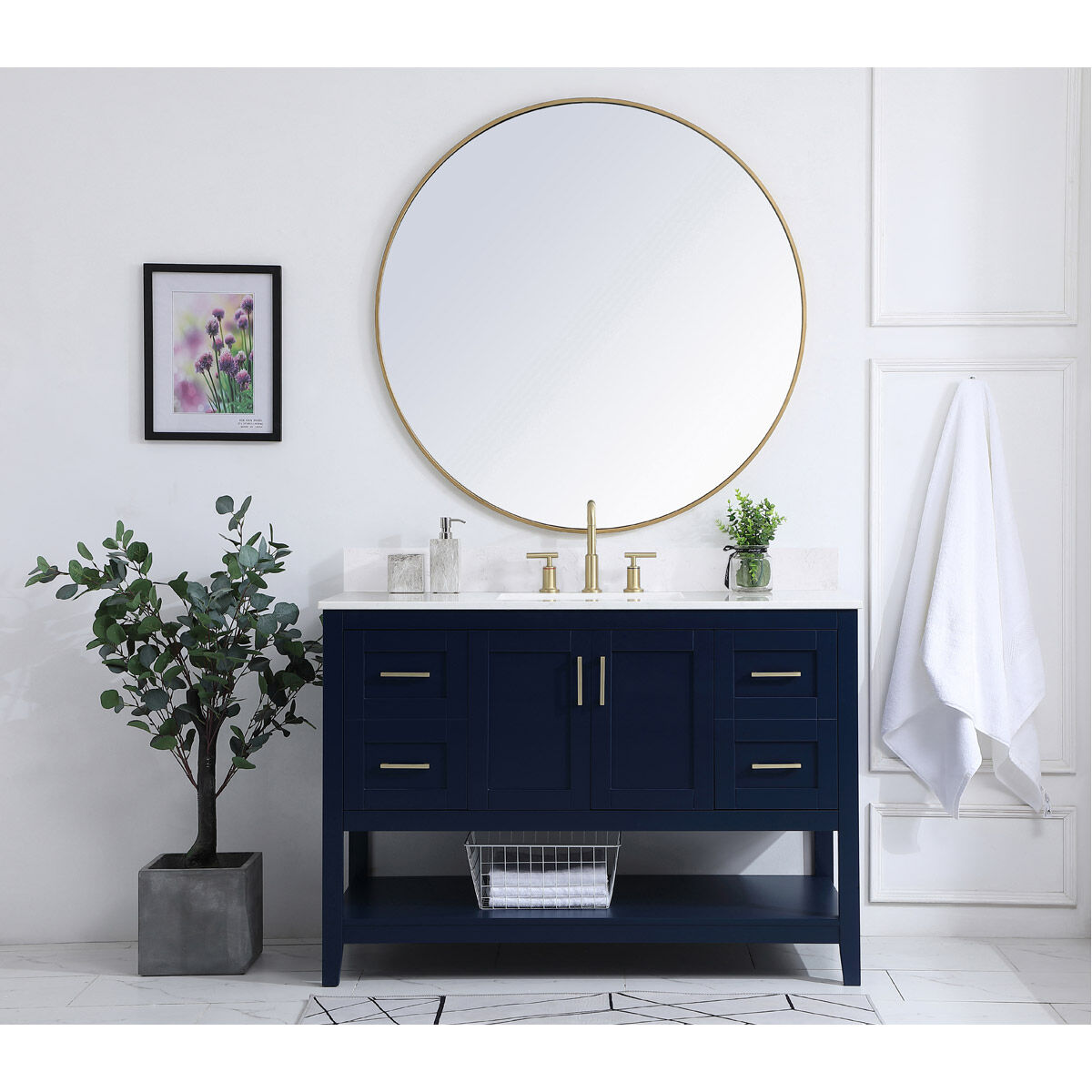 Aubrey 48 X 22 X 34 inch Blue Vanity Sink Set
