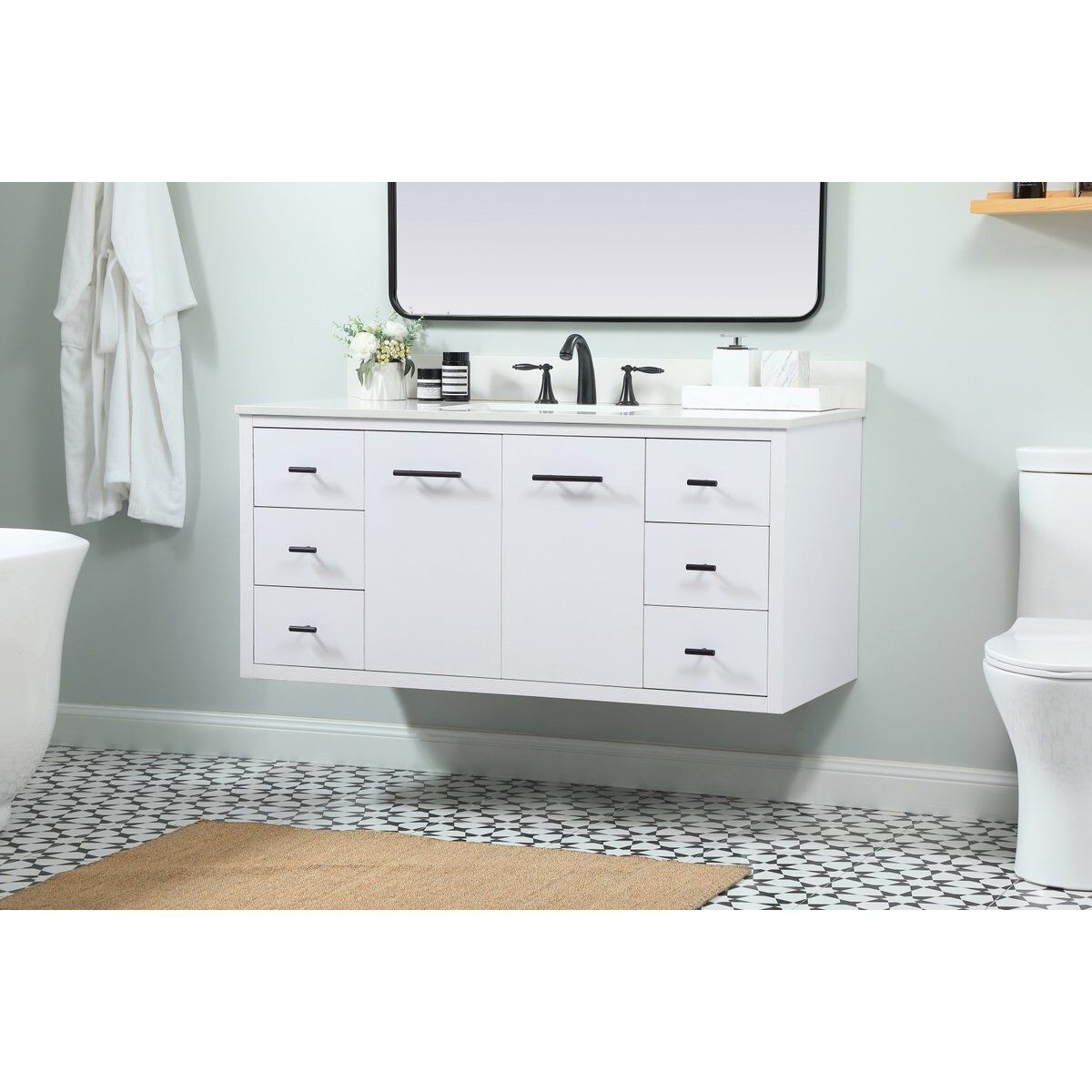 Cyrus 48 X 22 X 33.5 inch White Vanity Sink Set in Included