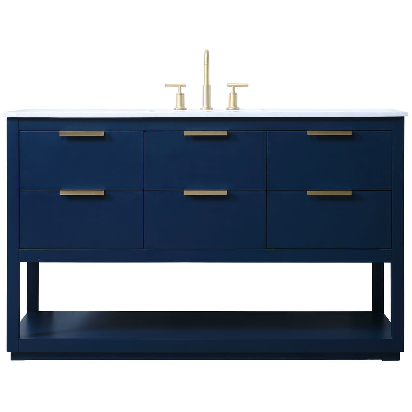 Larkin 54 X 22 X 34 inch Blue Vanity Sink Set