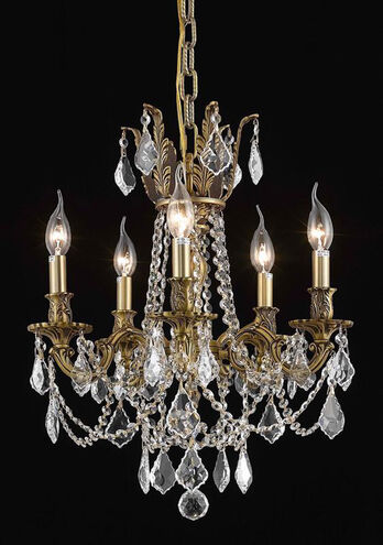 Rosalia 5 Light 18 inch French Gold Dining Chandelier Ceiling Light in Clear, Royal Cut