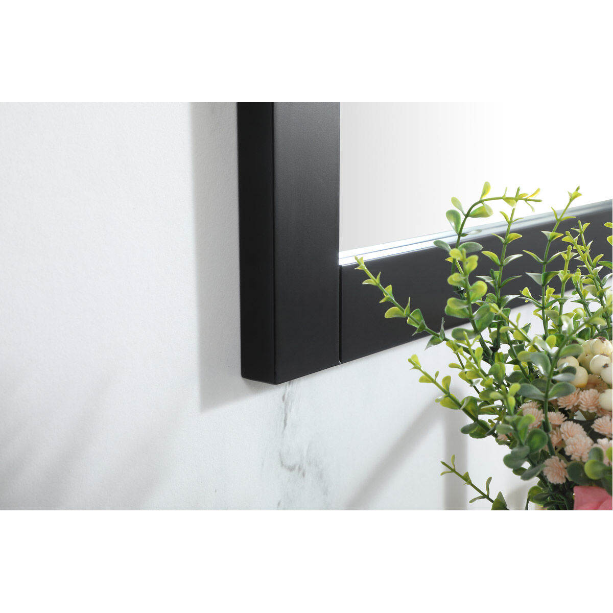 Aqua 36 X 24 inch Black Vanity Mirror