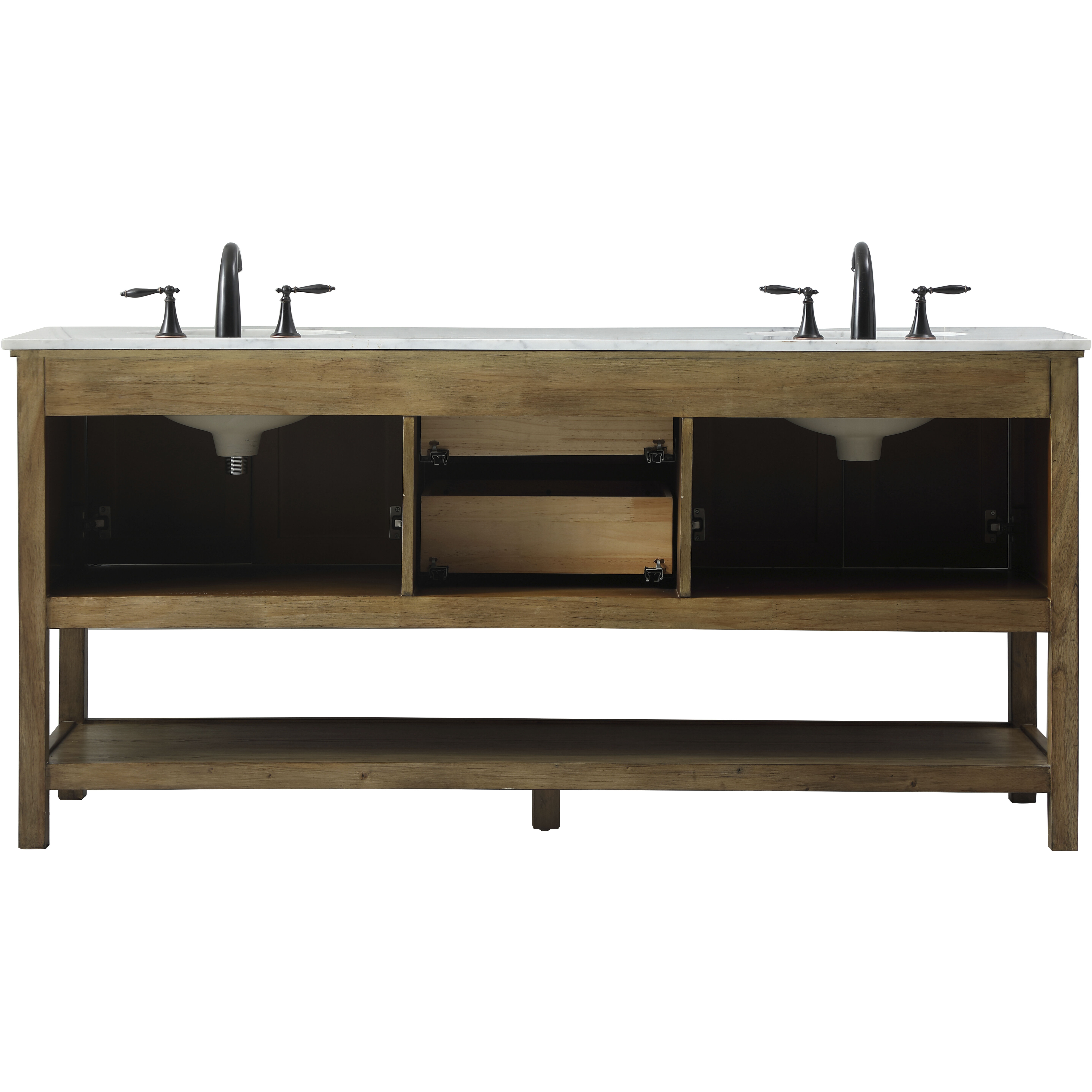 Metropolis 72 X 22 X 34 inch Driftwood Vanity Sink Set