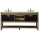 Metropolis 72 X 22 X 34 inch Driftwood Vanity Sink Set