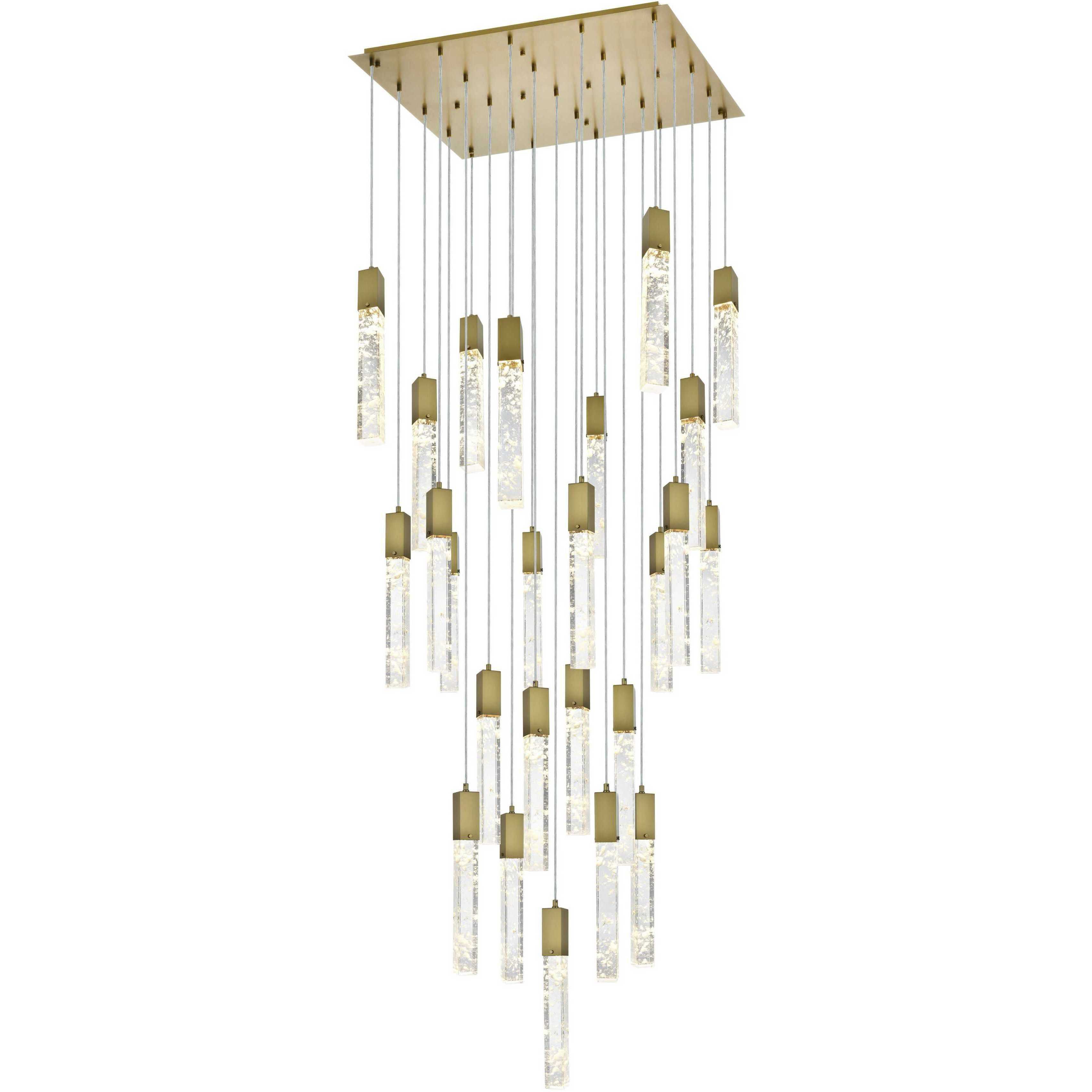 Aurora 25 Light 36 inch Satin Gold Chandelier Ceiling Light