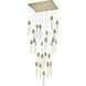 Aurora 25 Light 36 inch Satin Gold Chandelier Ceiling Light