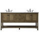 Metropolis 72 X 22 X 34 inch Driftwood Vanity Sink Set