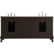 Danville 72 X 72 X 36 inch Teak and Antique Bronze Vanity Sink Set