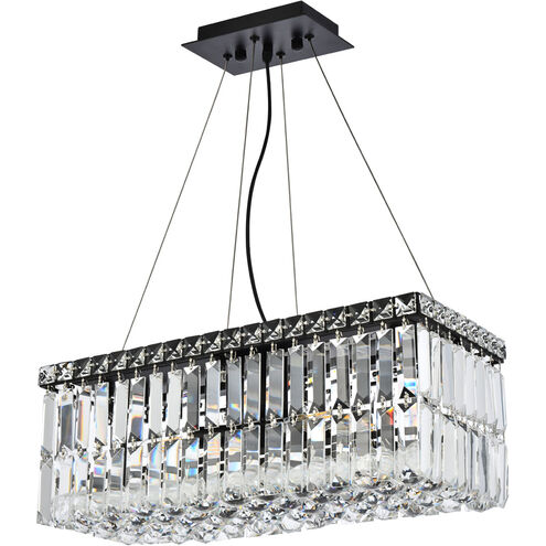Maxime 4 Light 20 inch Black and Clear Linear Chandelier Ceiling Light