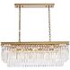 Sydney 12 Light 40 inch Satin Gold Linear Chandelier Ceiling Light in Clear